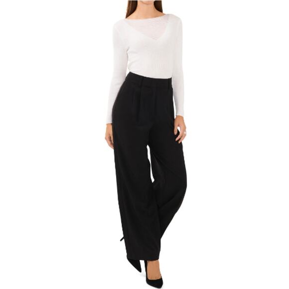 New ~ HALOGEN ~ Sheer Illusion Neck Rib Sweater Size S VISCOSE - Picture 9 of 9